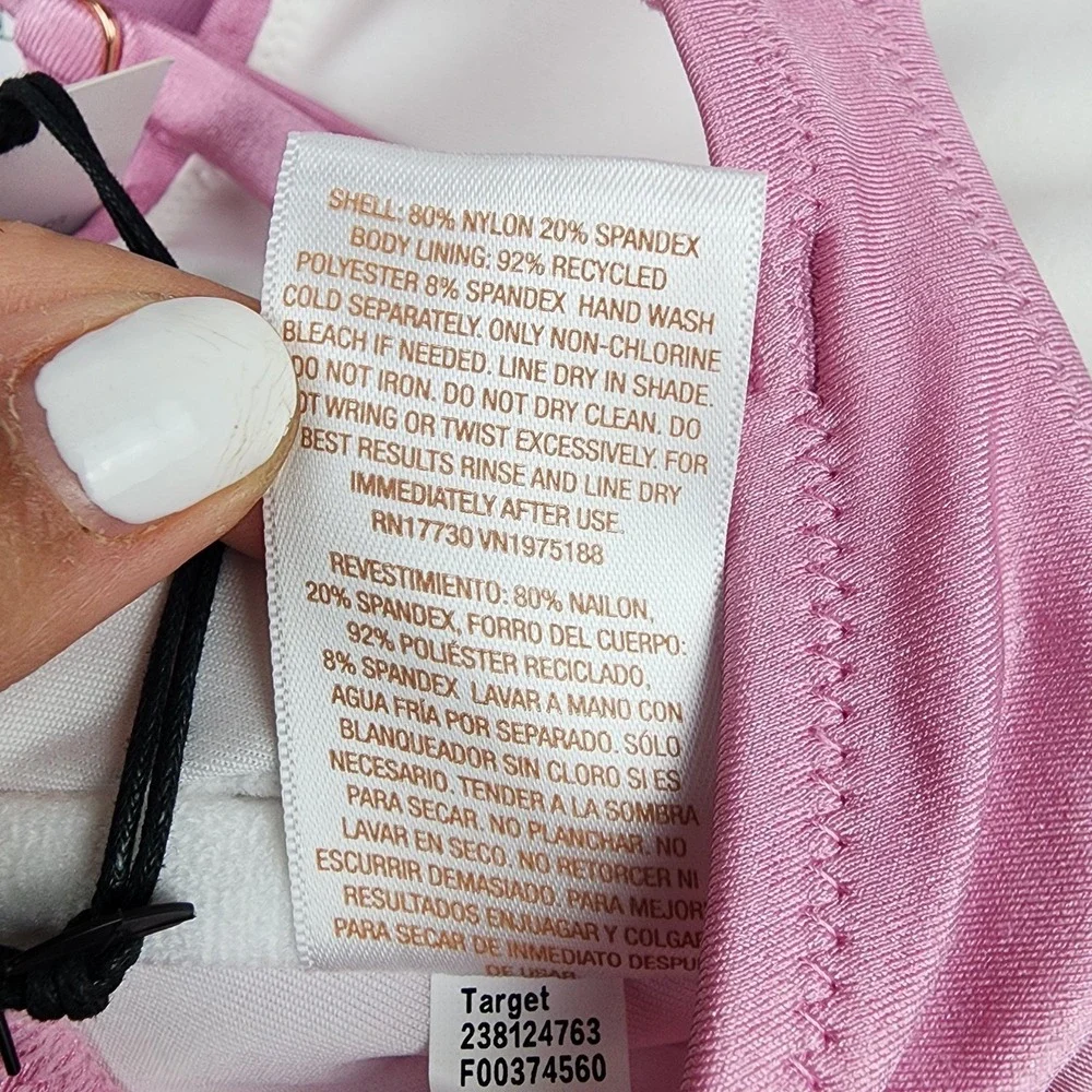 Shade & Shore Wild Fable Bikini Swimsuit Womens M Pink Underwire Cheeky Set